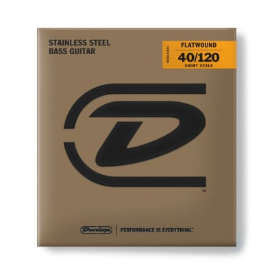 Dunlop Flatwound Stainless Steel Bass Guitar Strings; short scale gauges 40-120 image 1