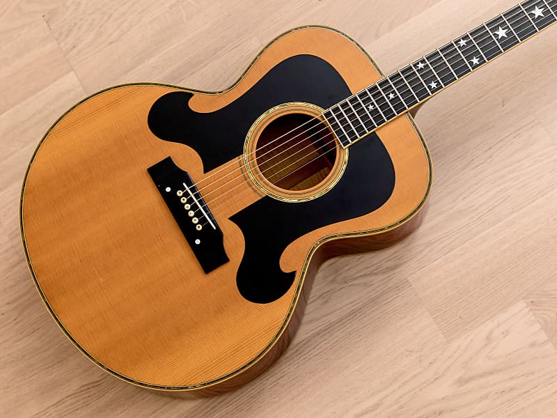 1979 Morris WJ-100SK Vintage Jumbo Acoustic Guitar w/ Case, Japan