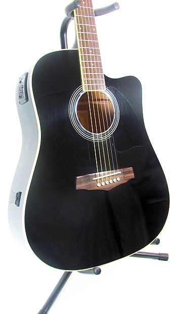 Ibanez PF15CE Gloss Black Dreadnought Acoustic Electric Guitar