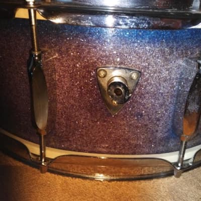 Star 14" 10 Lug Snare Drum 1960's Sparkle Blue fade image 13