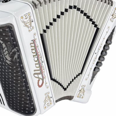 Alacran Accordion 34 Button 12 Bass Two Tone FBE/EAD White Satin image 3