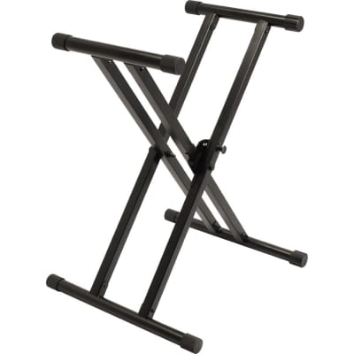 Ultimate Support 18532 IQ-X-3000 Double Braced X-Style Keyboard Stand, Black image 1