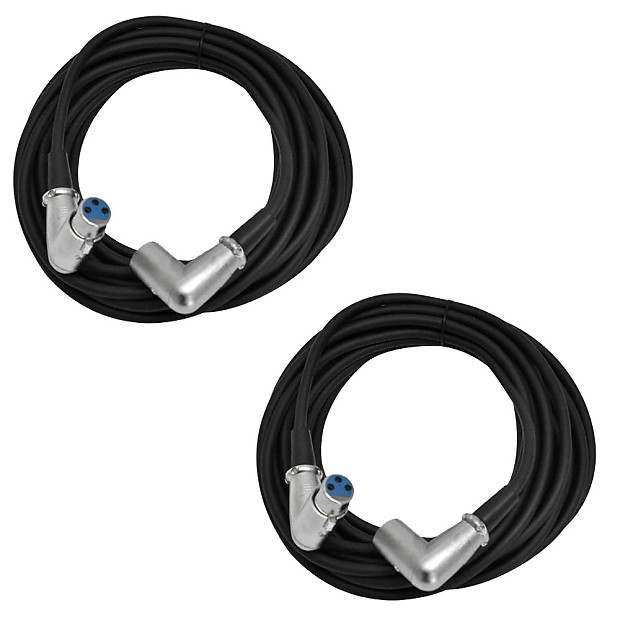 Seismic Audio SAXRA25-2PACK Right-Angle XLR Male to Right-Angle XLR Female Mic Cables - 25' (Pair) image 1