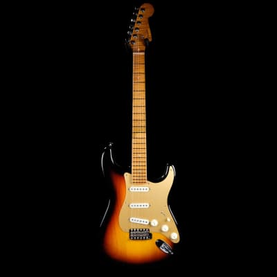 Fender American Custom Stratocaster Electric Guitar - Antique Sunburst, Maple Neck image 2