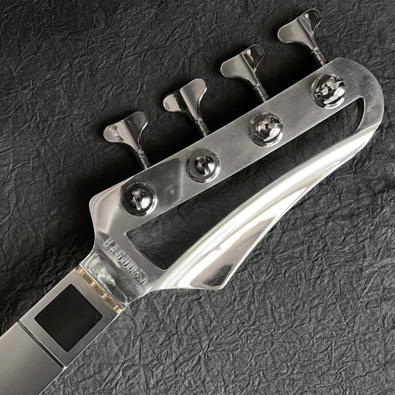 Aluminum Bass Guitar Neck by Baguley - Polished Finish, Black Block Inlays