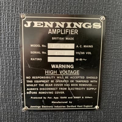 Jennings O-100 Organ/Bass Amplifier 1969 - Black image 8