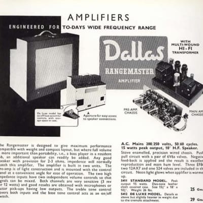 Dallas Rangemaster 5412 deluxe amp 1960 image 9