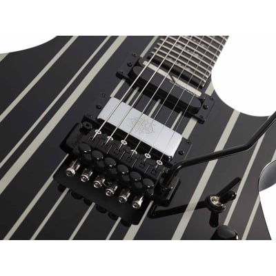 Schecter Synyster Custom-S Synyster Gates Signature Electric Guitar (Gloss Black with Silver Pin Stripes) image 7