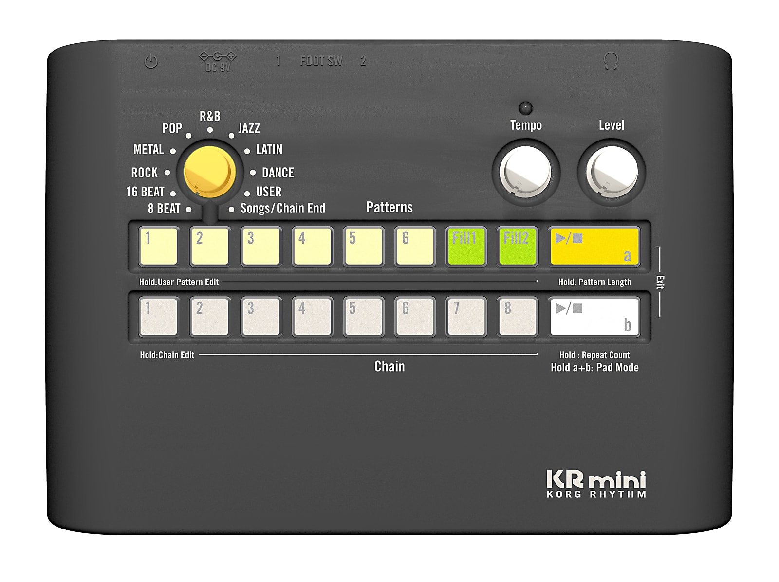 Korg KR Mini Compact Battery-Powered Rhythm Drum Machine w/ Speaker