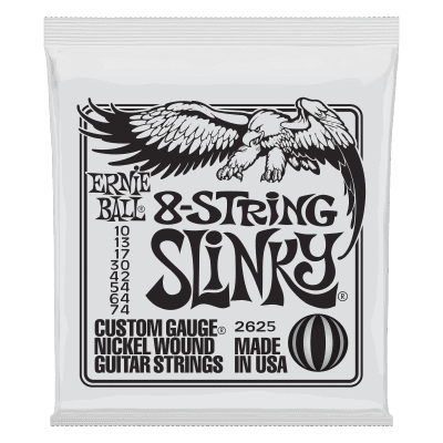 Genuine Ernie Ball Slinky 8 String Nickel Wound Guitar Strings 10-74 P02625