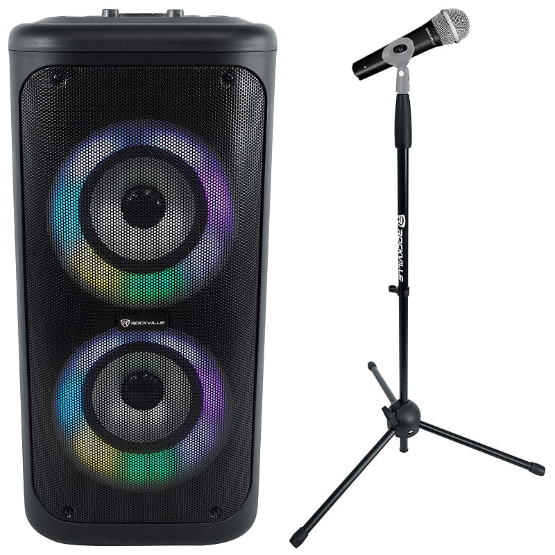 Technical Pro Bluetooth Karaoke Machine System+Wireless Microphone+Tablet  Stand - Rockville Audio