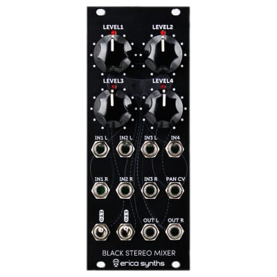 Erica Black Stereo Mixer V2 Eurorack Synth Module Bundle w/Cable image 2