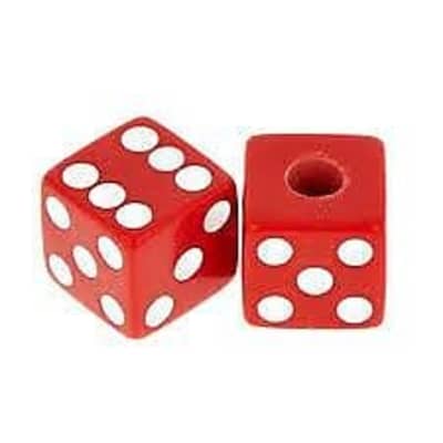 Red Dice Knobs - 2 Pack - Universal for Guitar and Bass for sale