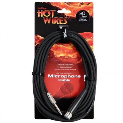 On-Stage- Hot Wires, MC12-20HZ,  Hi Z mic cable image 1