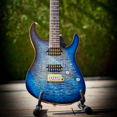 Agostin Custom Guitar Custom x24 Drop Top 2021 Trans Blue Burst for sale