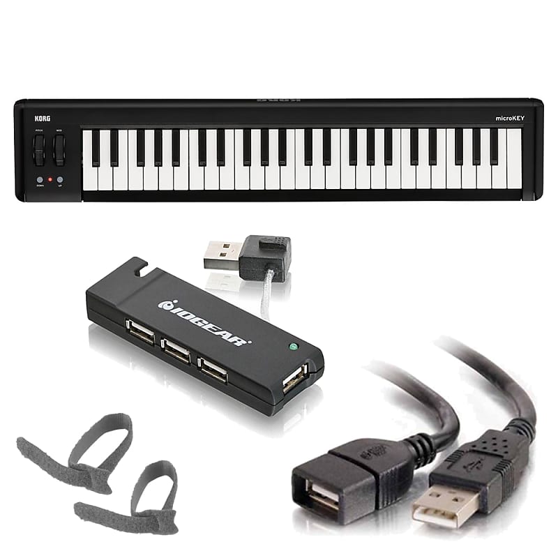 Korg microKEY2 - 49 - Key iOS-Powerable USB MIDI Controller with Pedal Input + Cable, Cable Ties + 4 image 1