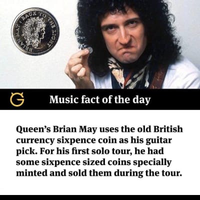 Burns BRIAN MAY / QUEEN SIXPENCE 2018 pick NEW 2018 BRIAN