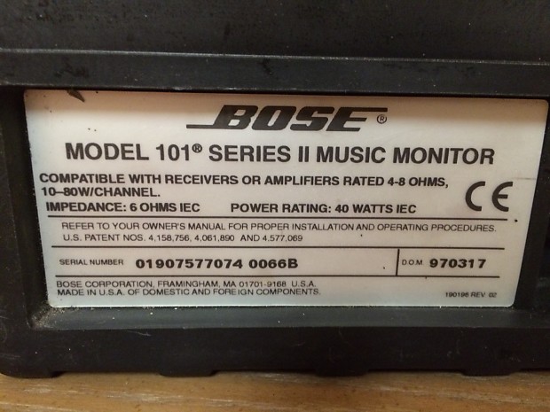 Bose 101 series sales ii