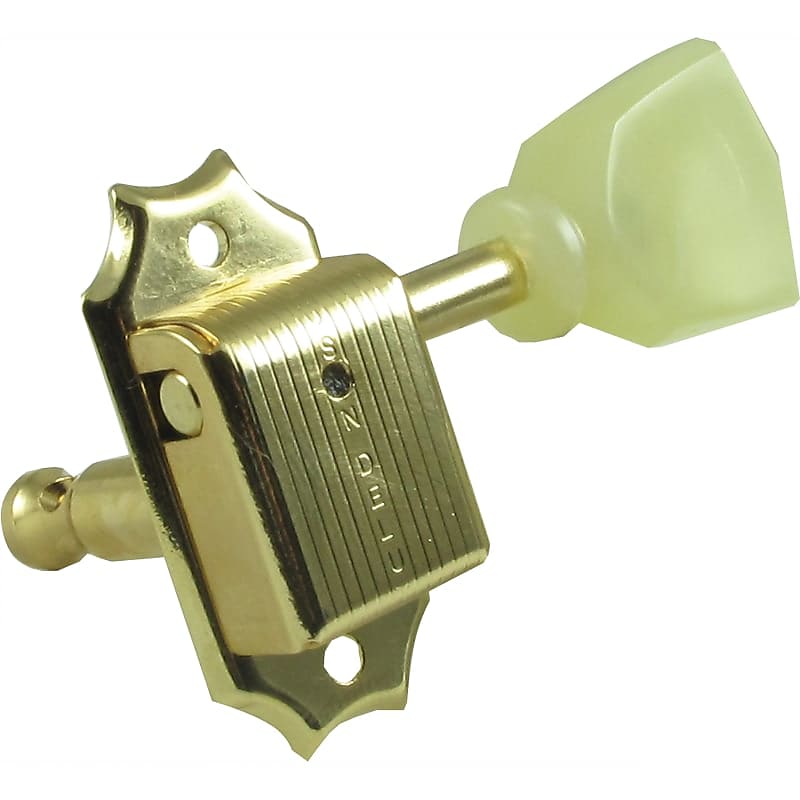 Tuners - Kluson, 3 per side, with pearloid keystone, Color: Gold image 1