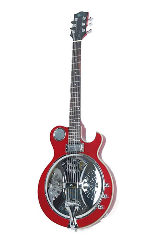 Alden AD-RES Electric Resonator Guitar Trans Red Single Cutaway Solid Slim Body New image 1