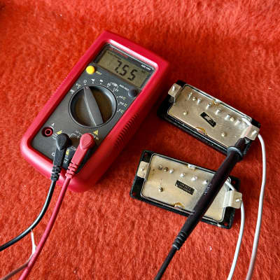 PAIR Gibson Patent sticker humbucker pickups c 1970 - Chrome t-top original vintage USA paf image 4