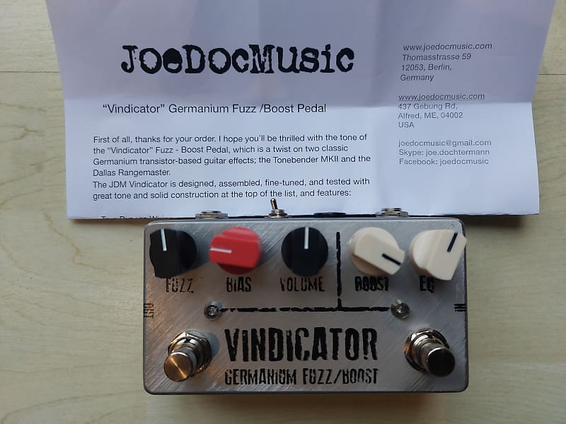 JDM Pedals "VINDICATOR" Boost / Fuzz (Rangemaster and Reverb