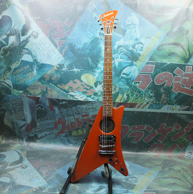 Epiphone Moderne Mo'Baby 1998 Red Mini Guitar with Built in
