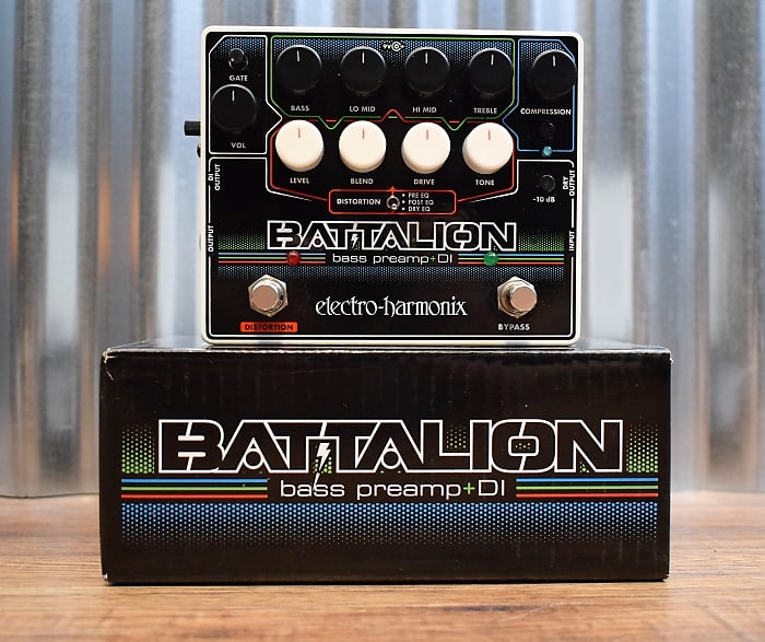 Electro-Harmonix EXH Battalion Bass Preamp EQ Noise Gate DI & Distortion Effect Pedal image 1