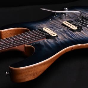 Suhr  Modern Custom Mahogany 2015 Faded Trans Whale Blue Burst Quilt Top image 10