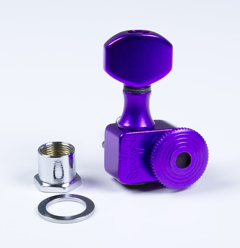 Sperzel Trim-Lok 6 in line staggered post purple locking tuner image 1