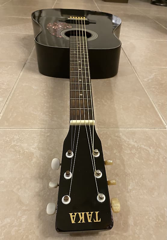 男性に人気！ Vintage Taka Black 1970's TA501B Dreadnought Guitar Acoustic ギター
