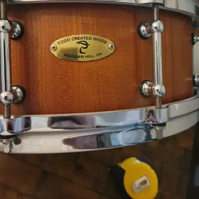 TP Drums Cherry/Walnut Stave Snare 2010 Cherry Natural image 1