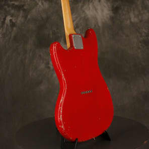 Fender Musicmaster II refinished string-thru modification 1966 Red image 19