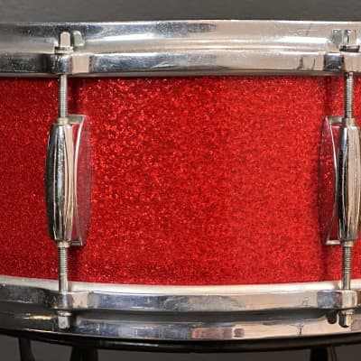 Gretsch Round Badge Red Sparkle snare drum trio 4x14, 5.5x14, 6.5x14 image 13