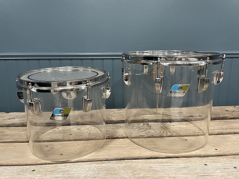 Ludwig Vistalite 12x11 & 10x9 Concert Toms 1970s image 1