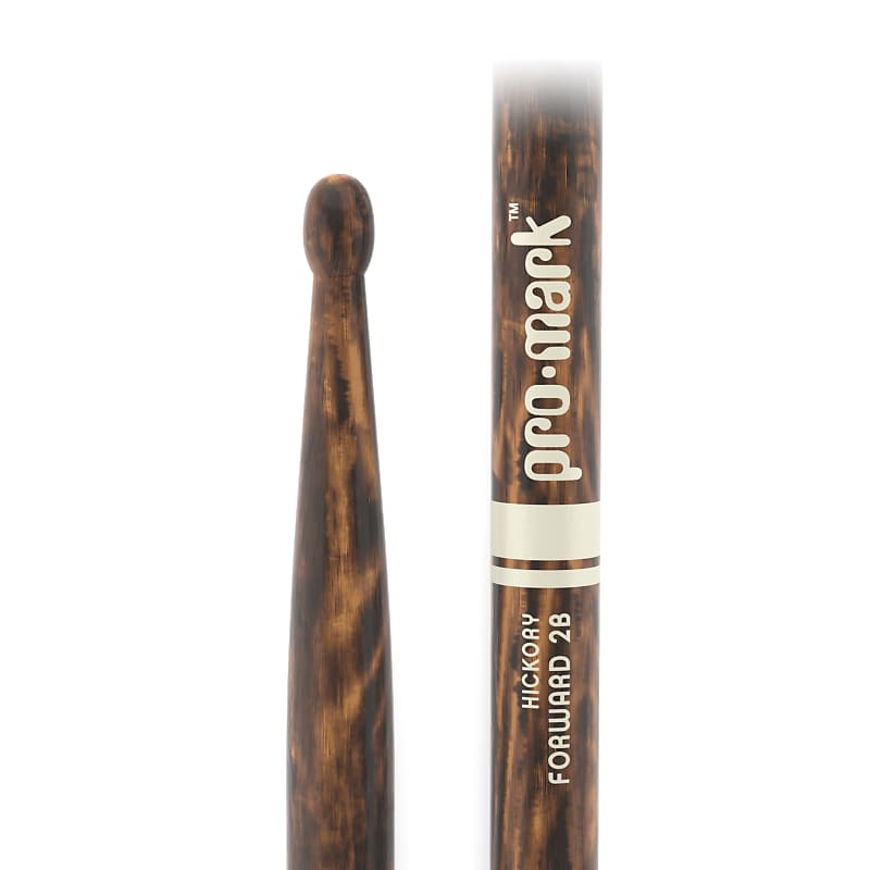 Pro-Mark Classic Forward 2B FireGrain Hickory Drumstick, Oval Wood Tip image 1