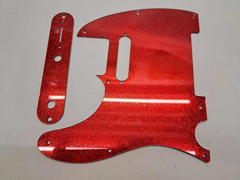 Lefty Left Handed Red Glitter Pickguard And Control Plate Set Reverb 7347