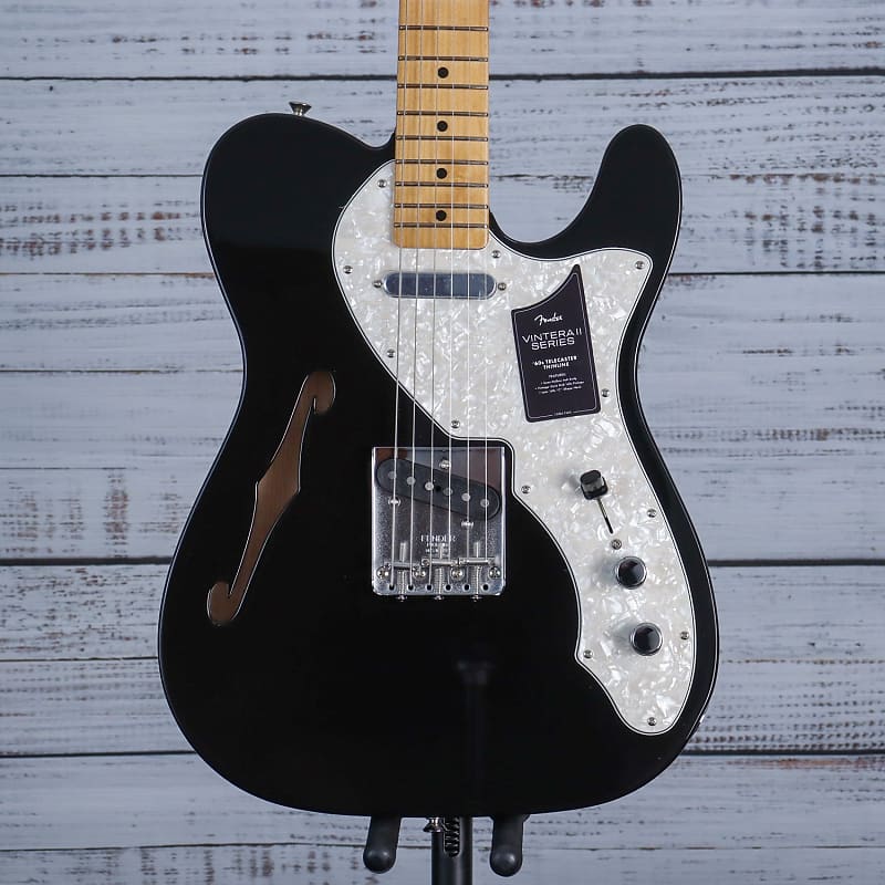 fender VinteraII 60sテレキャスターシンライン Fender Vintera II '60s Telecaster Thinline Electric Guitar - Black