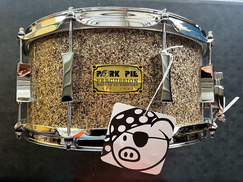 Pork Pie 6.5" x 14" Walnut Maple Ash Snare Drum - Ginger Glass Glitter image 1