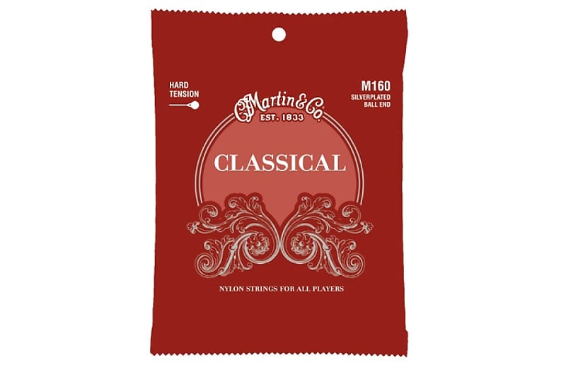 Martin Classical Guitar Strings - Silverplated Ball End Hard Tension image 1