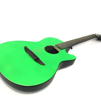Haze HSDP836CGR 38" Neon Green Acoustic Guitar Round-Back Cutaway + Free Gig Bag image 2