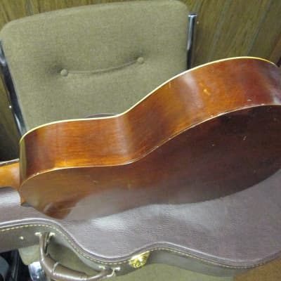 Unknown Parlor Acoustic Guitar 30s/40s art deco soso player w/intonation issues image 12