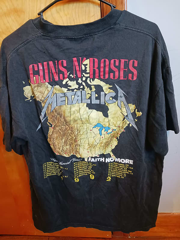 Rare Vintage 1992 Guns N Roses Metallica North American Tour T Shirt M