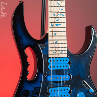 Ibanez JEM77P Steve Vai Signature JEM Premium Series Electric Guitar Blue Floral Pattern image 3