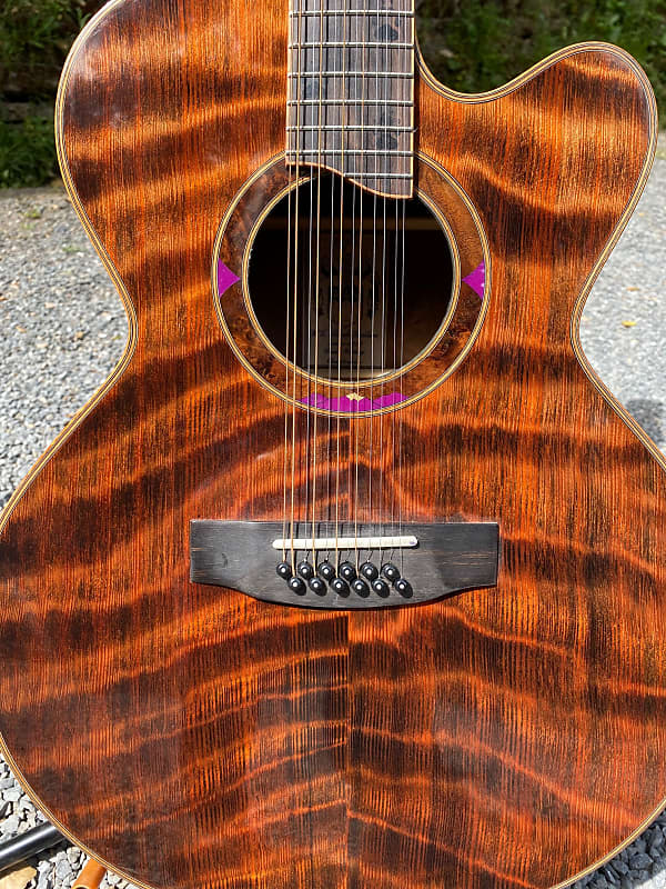 Harvey Leach  "Wolf" 12 String  2001 Coastal Quilted  Redwood.  A.D. 20 image 1