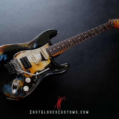 Fender Stratocaster Floyd Rose Black/Blue Heavy Aged Relic by East Gloves Customs[$280 Off for Limited Time Only] image 2