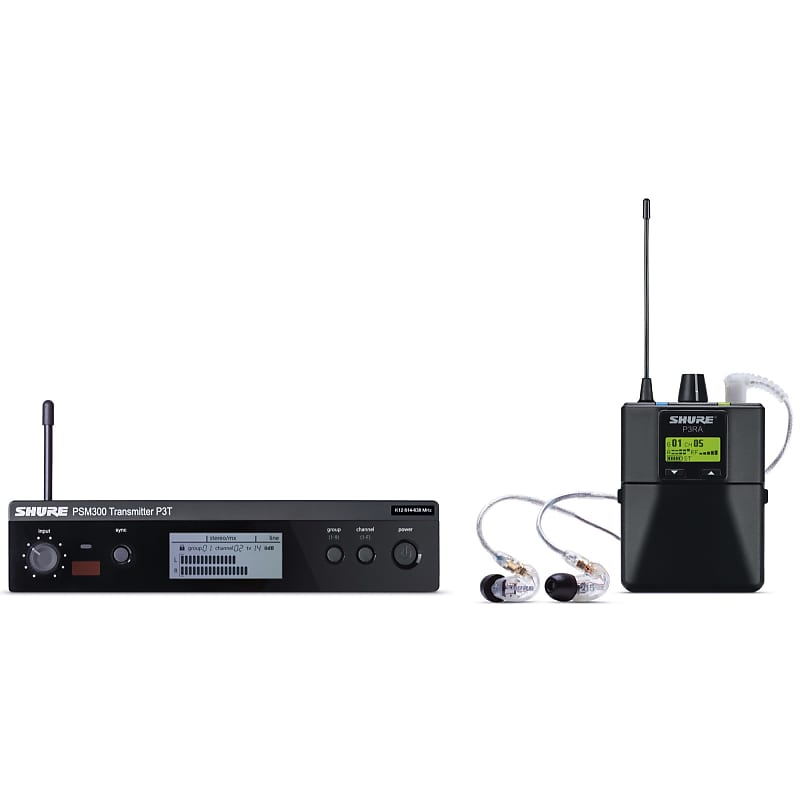 Shure PSM300 IEM Wireless In-Ear Monitor System with SE215CL Earphones, Band G20 image 1