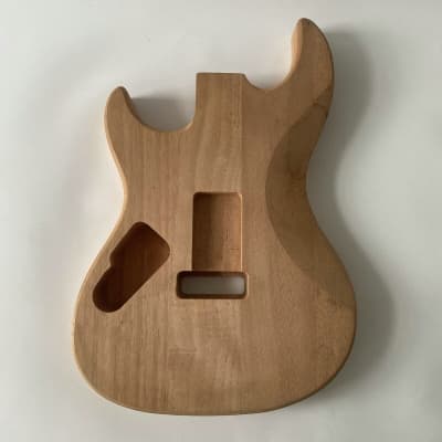HSH Unfinished Mahogany Wood Guitar Body with Tiger Maple image 5