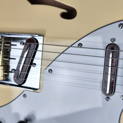 MyDream Partcaster Custom Built - Buttercream Thinline Tortoise Charlie Christian image 6