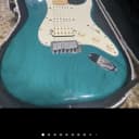 Fender American Deluxe Fat Stratocaster HSS,Maple Fretboard 2001 Teal Green Transparent, HSC